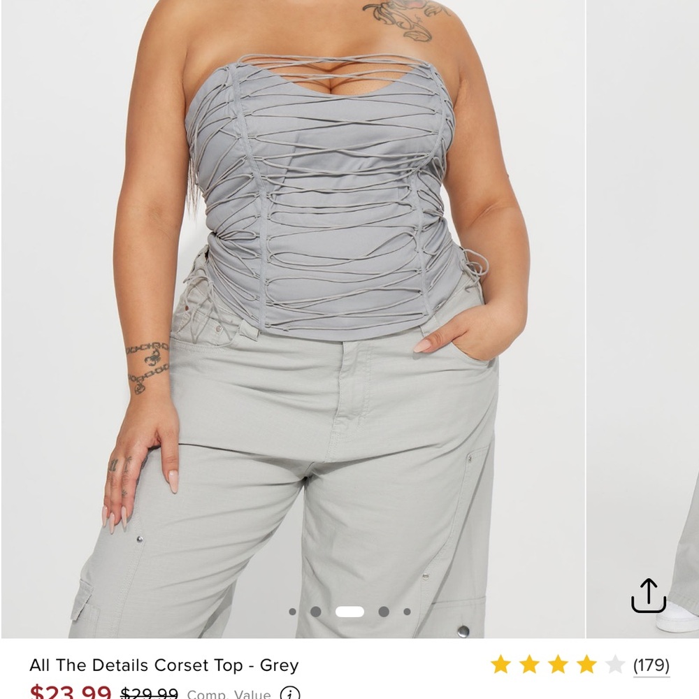 Gray Corset Top